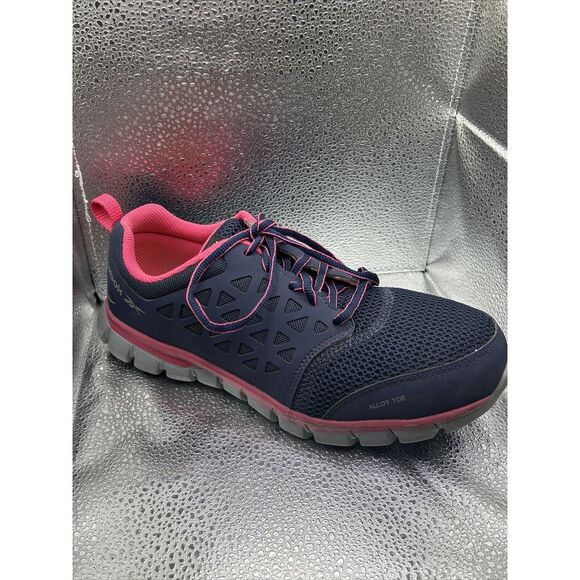Reebok Sublite Alloy Toe Work Shoes Men's 11 Women's 12 Navy With Pink Trim - Picture 14 of 16